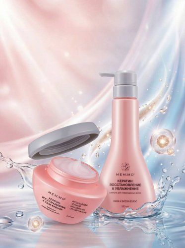 MEM:MO Набор для восстановления волос c Кератином: шампунь + маска, 250+330мл 