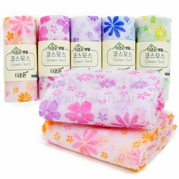 SY Shower Towel Корейская массажная мочалка для тела, пилинг-скраб уход, зеленая, 30х90см